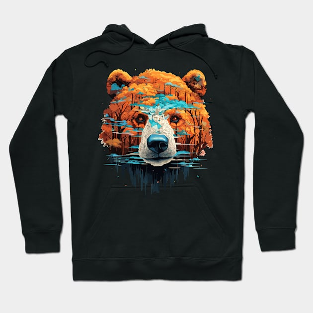 Grizzly Bear Animal Freedom World Wildlife Wonder Abstract Hoodie by Cubebox